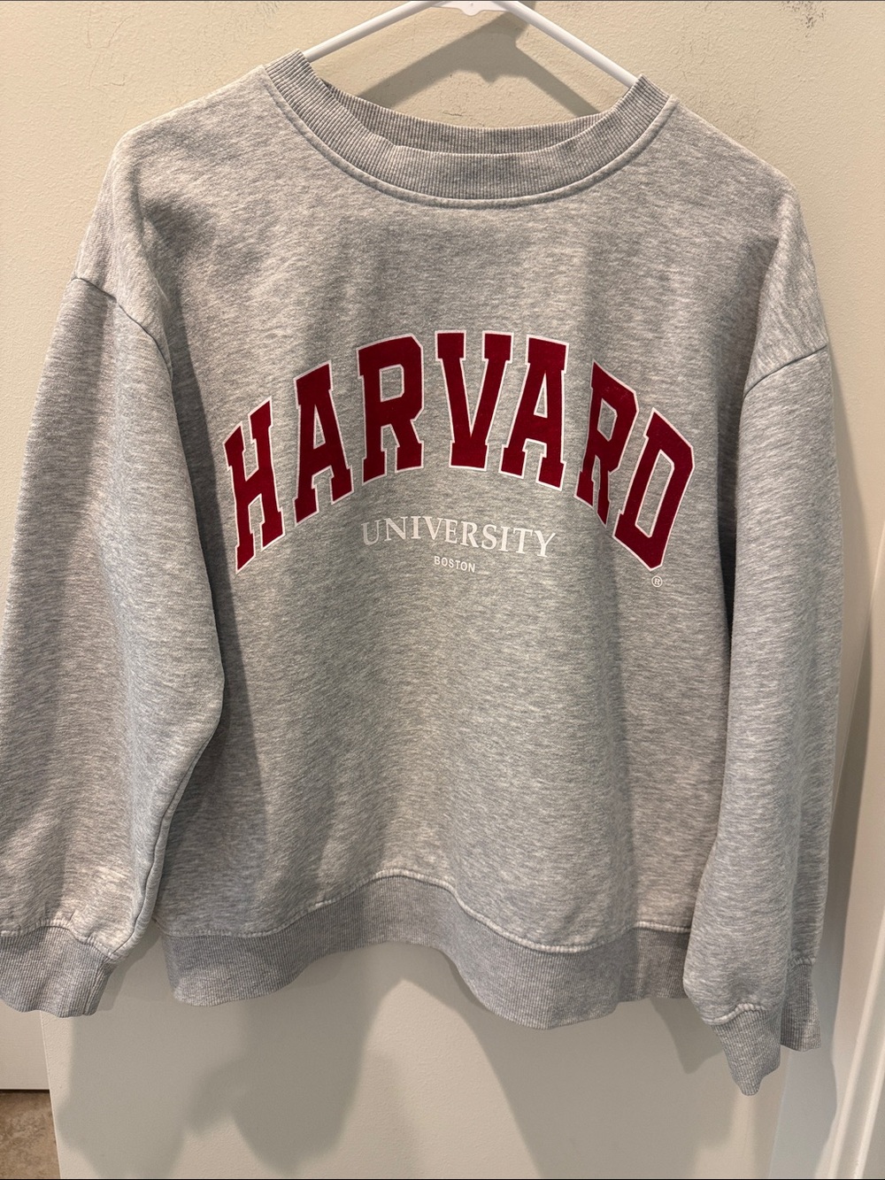 H&M Gray Crewneck Sweatshirt with Red HARVARD print University logo size medium